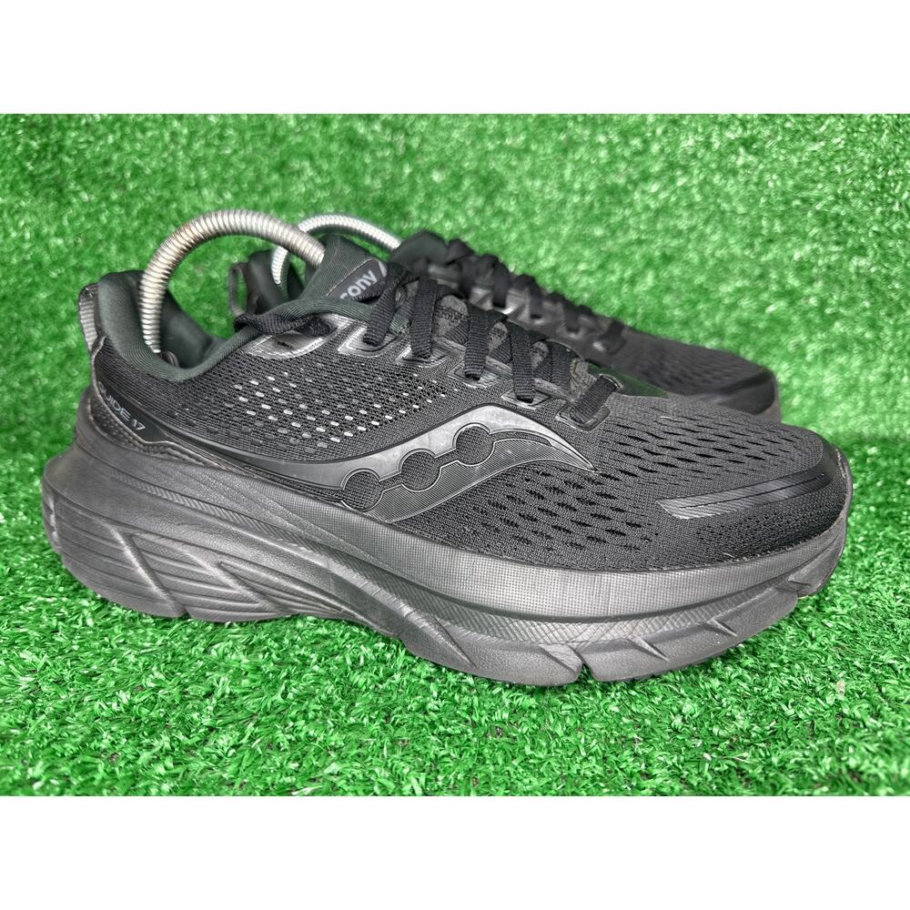Saucony Sneakers Womens 8.5 Guide 17 All Black Running Athletic Shoes